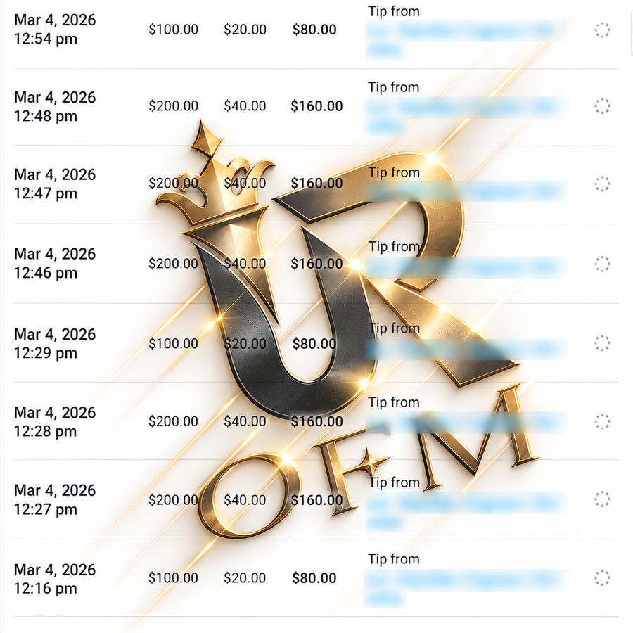 Earnings screenshot from a UR OFM creator