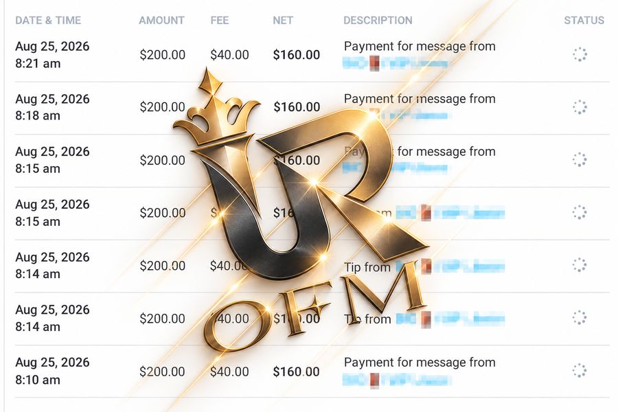 Earnings screenshot from a UR OFM creator