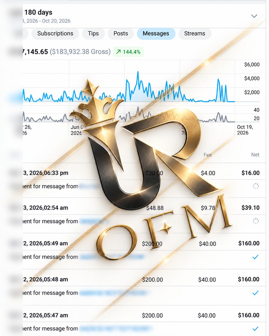 Earnings screenshot from a UR OFM creator