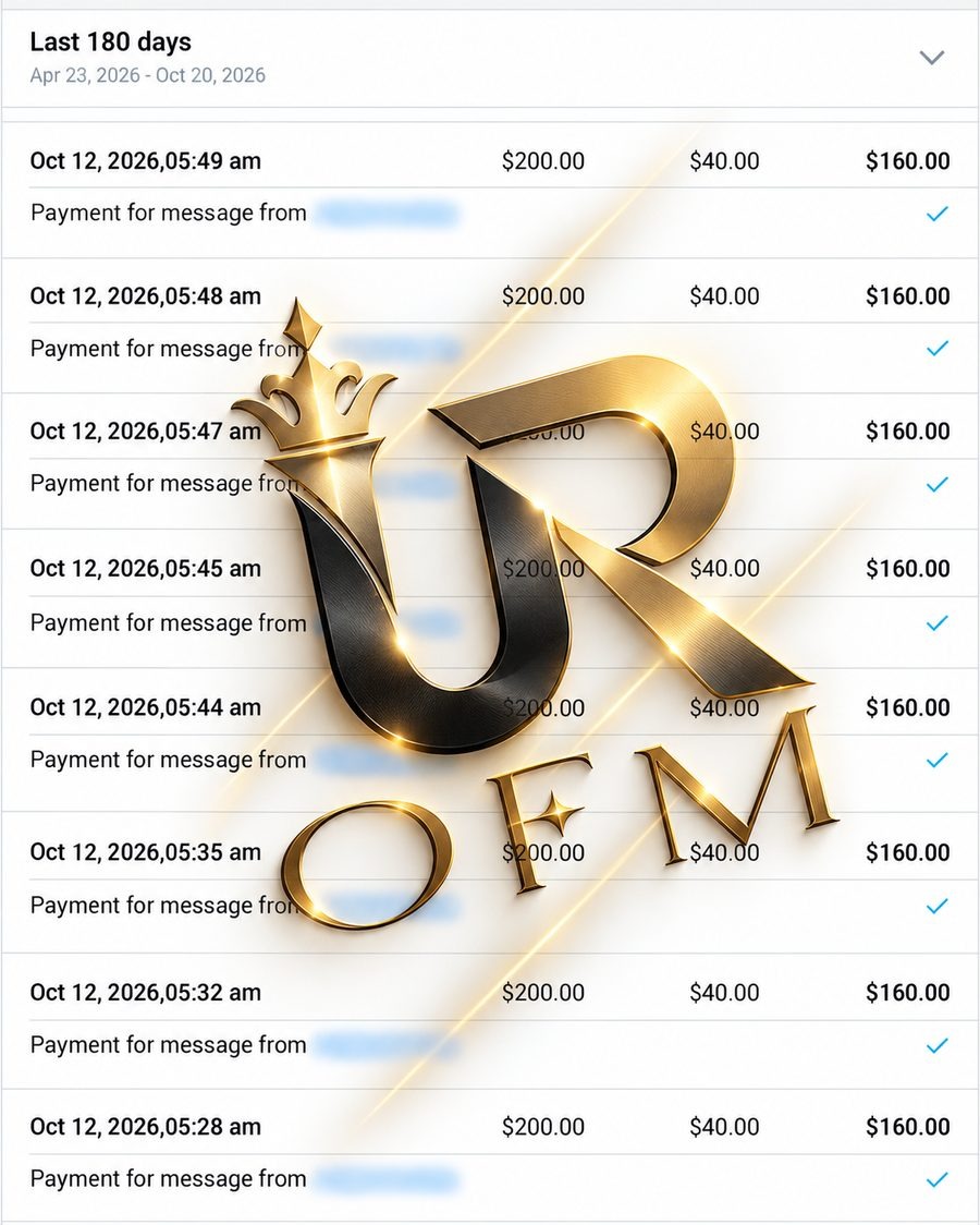 Earnings screenshot from a UR OFM creator